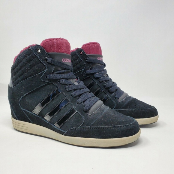 adidas womens high top wedge sneakers
